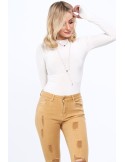 Mustard denim trousers with abrasions 555 - Online store - Boutique